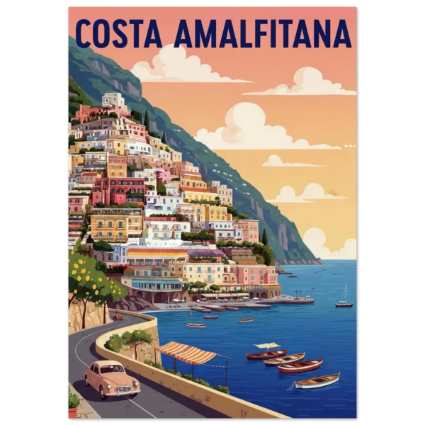 Costa Amalfitana lámina decorativa impresa