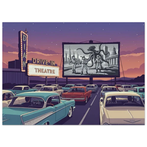 Drive-In Theater lámina impresa decorativa