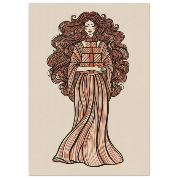 Portadora de Regalos lámina impresa decorativa