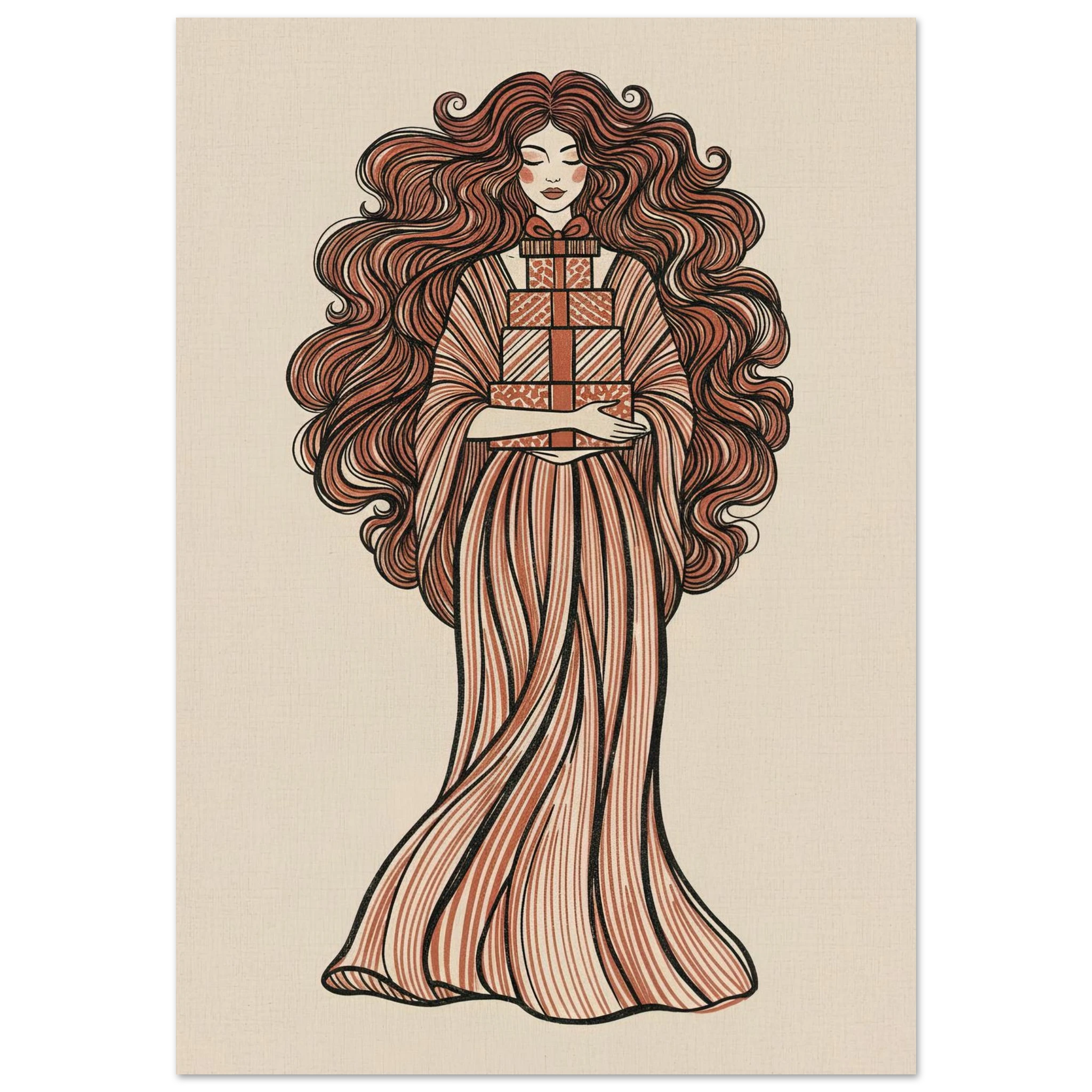 Portadora de Regalos lámina impresa decorativa