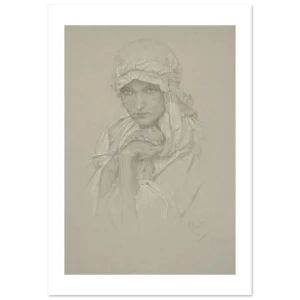 Portrait of the Artist’s Daughter in Slavic Dress lámin a decorativa impresa