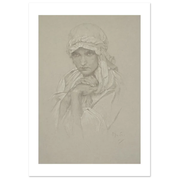 Portrait of the Artist’s Daughter in Slavic Dress lámin a decorativa impresa