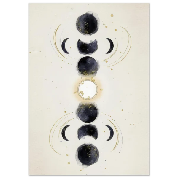 Fases Lunares lámina impresa decorativa