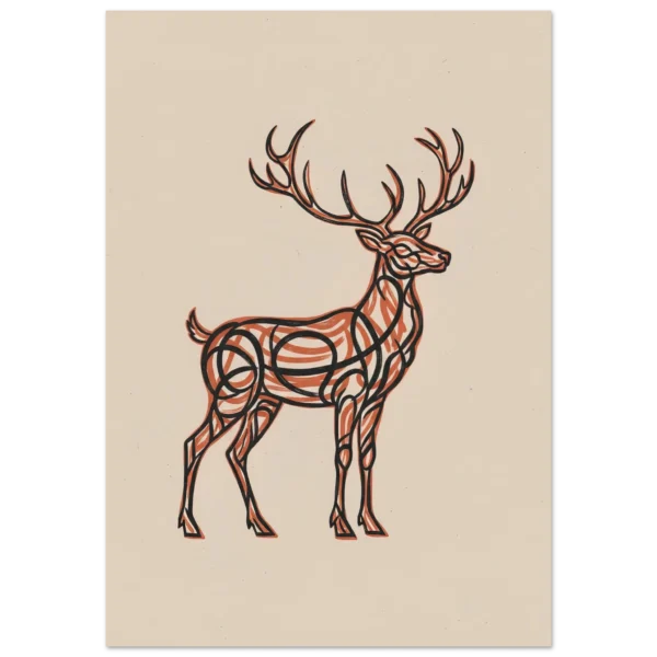 Reno de Trazos lámina decorativa impresa