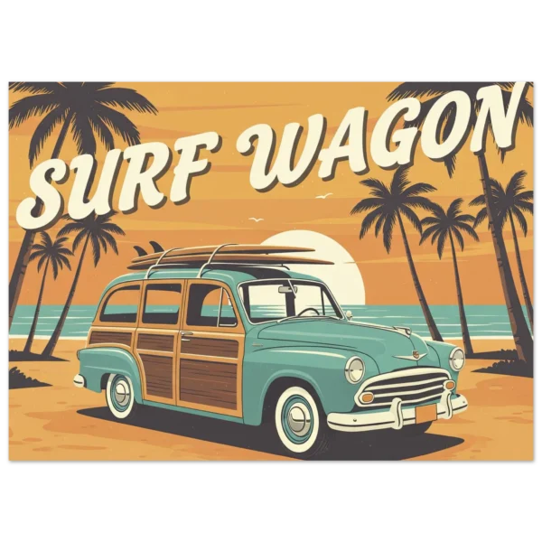 Woodie Wagon Surf lámina impresa decorativa