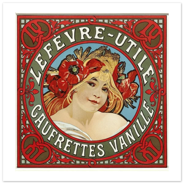 Lefèvre – Utile Gaufrettes Vanille (c.1900) lámina decorativa impresa