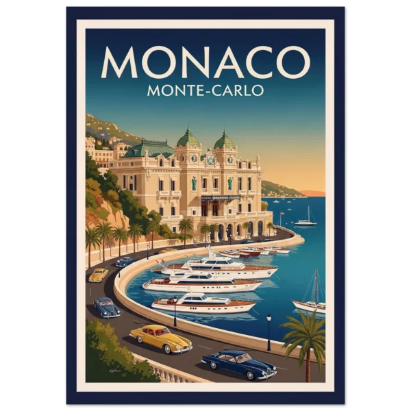 Monaco Monte Carlo lámina decorativa impresa