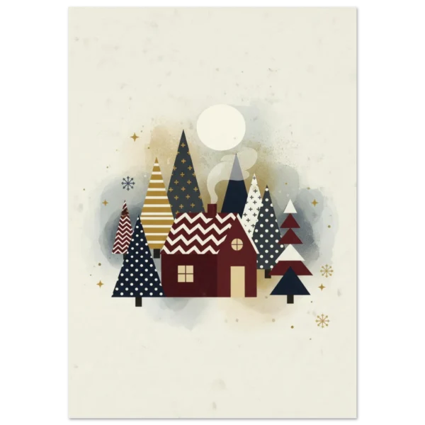 Cabaña Hygge lámina decorativa impresa