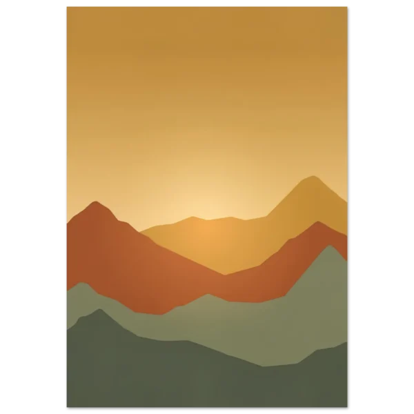 Montañas Doradas lámina impresa decorativa