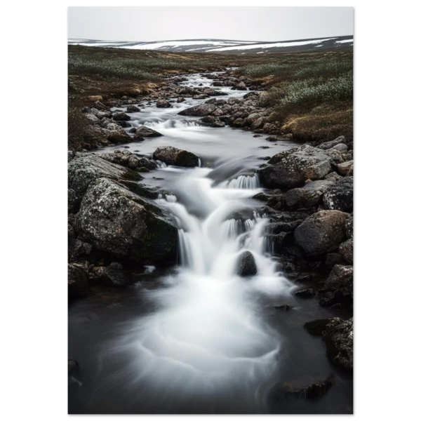 Agua Fluyendo entre Rocas Árticas lámina decorativa impresa