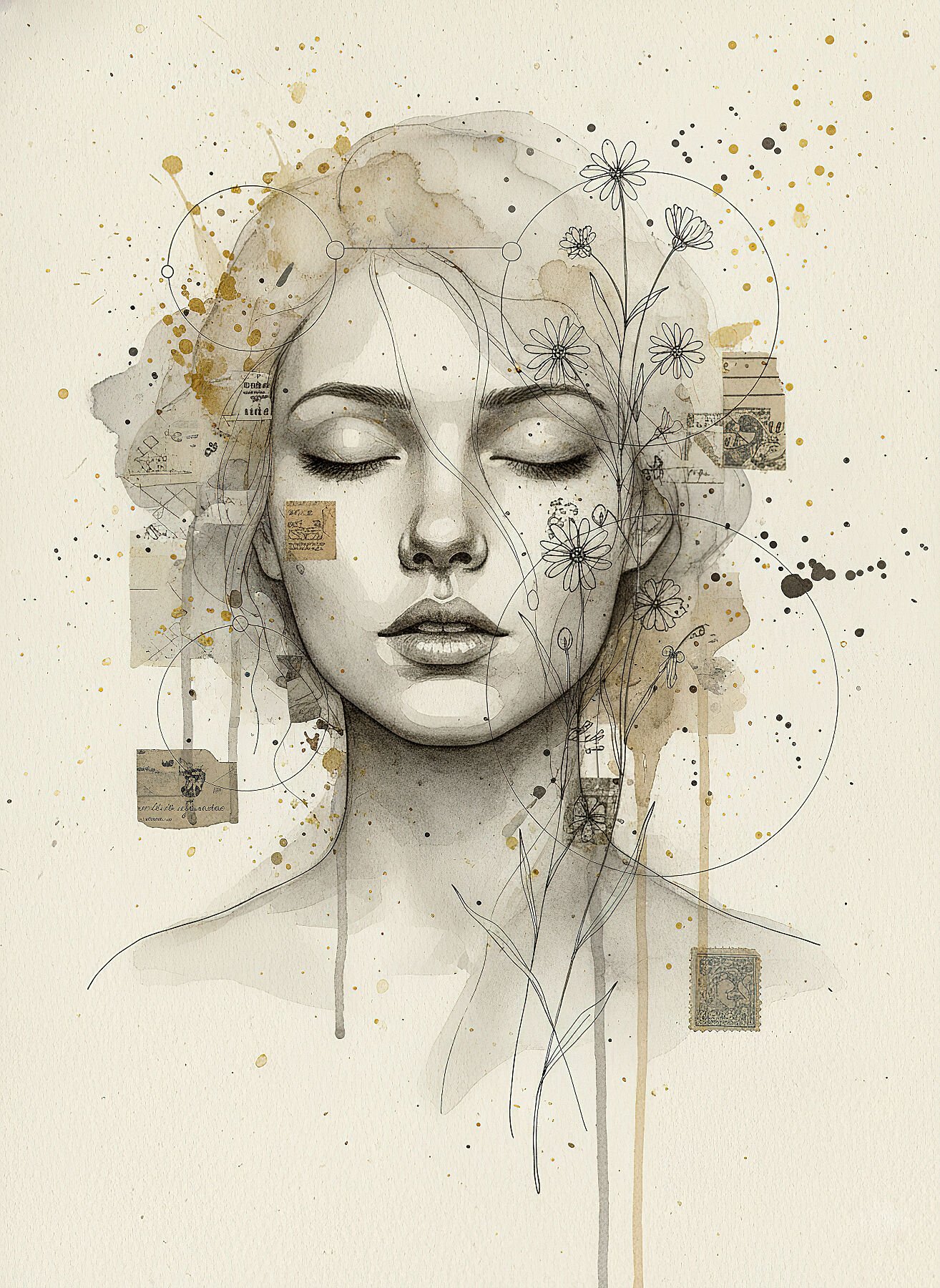 Susurros de Tinta - Poesía Visual en Técnica Mixta