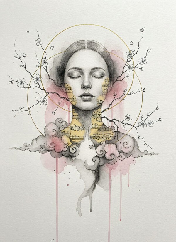 Ecos del Silencio - Meditación Visual en Técnica Mixta