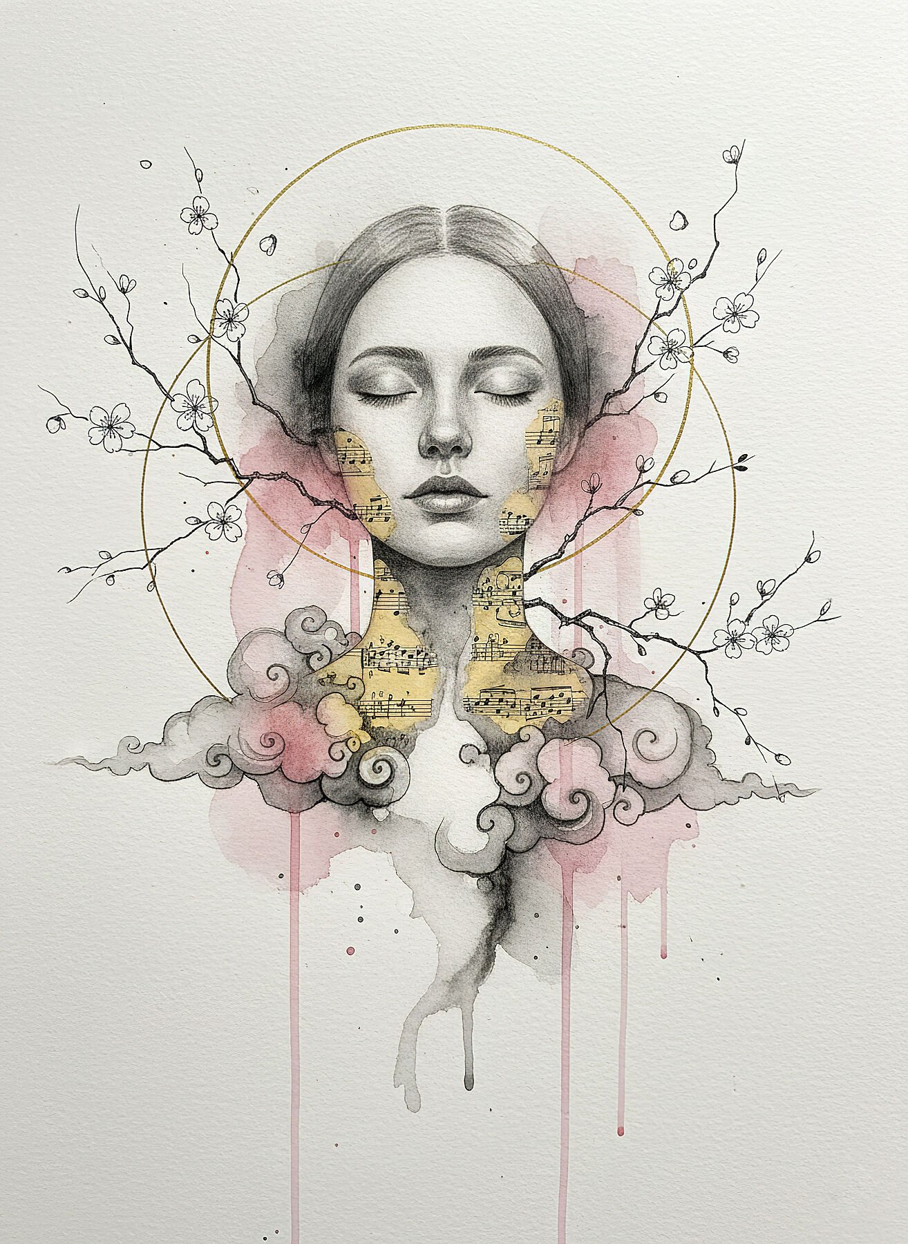 Ecos del Silencio - Meditación Visual en Técnica Mixta