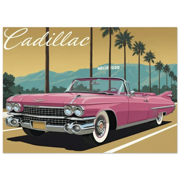 Pink Cadillac lámina impresa decorativa